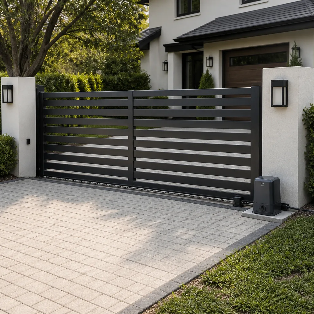 Sliding driveway gates